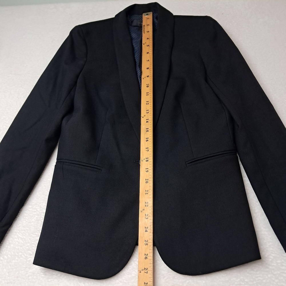 J. Crew Parke Blazer Jacket Women's 6 Black Wool Blend Single Button Work Career - Picture 11 of 12